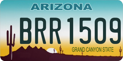 AZ license plate BRR1509