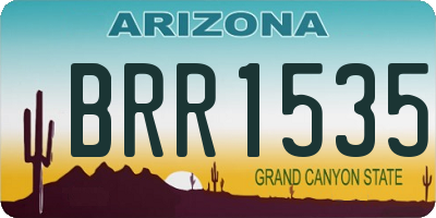 AZ license plate BRR1535