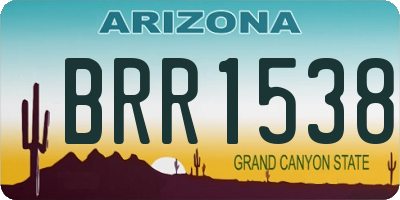 AZ license plate BRR1538