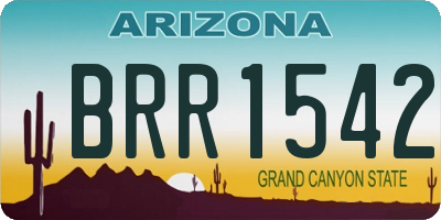 AZ license plate BRR1542