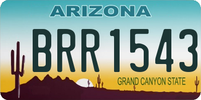 AZ license plate BRR1543