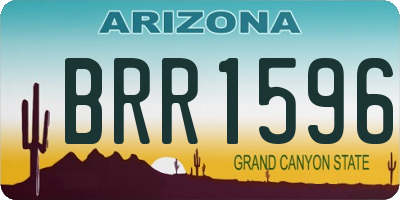 AZ license plate BRR1596