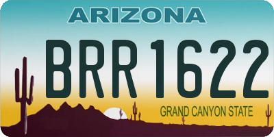 AZ license plate BRR1622
