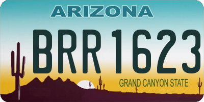 AZ license plate BRR1623