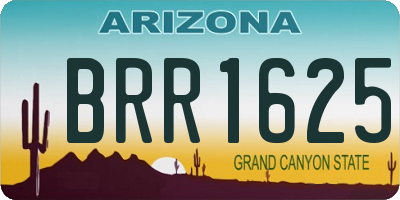 AZ license plate BRR1625