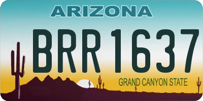 AZ license plate BRR1637