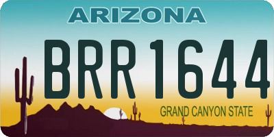 AZ license plate BRR1644