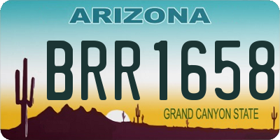 AZ license plate BRR1658