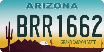 AZ license plate BRR1662