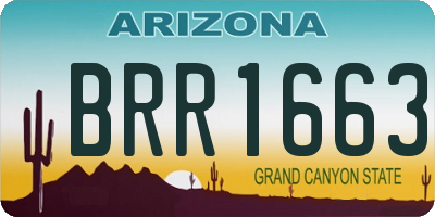 AZ license plate BRR1663