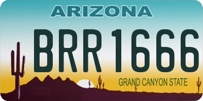 AZ license plate BRR1666
