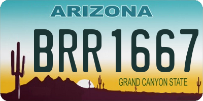 AZ license plate BRR1667