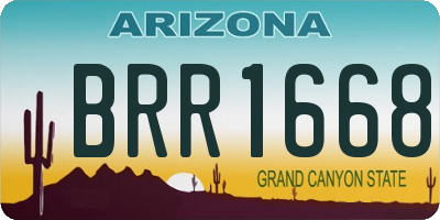 AZ license plate BRR1668