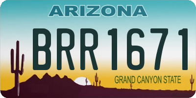 AZ license plate BRR1671