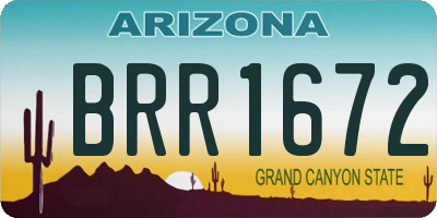 AZ license plate BRR1672