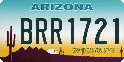 AZ license plate BRR1721