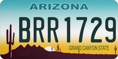 AZ license plate BRR1729