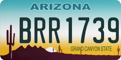 AZ license plate BRR1739