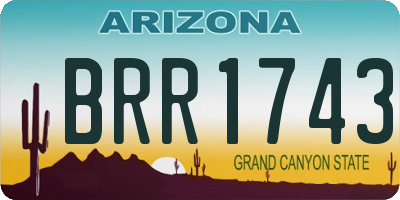 AZ license plate BRR1743