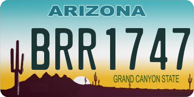 AZ license plate BRR1747
