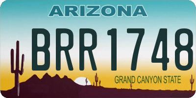 AZ license plate BRR1748
