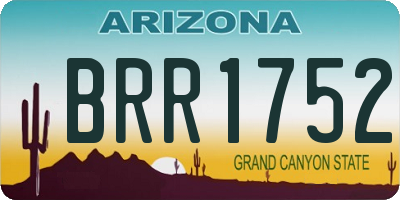 AZ license plate BRR1752