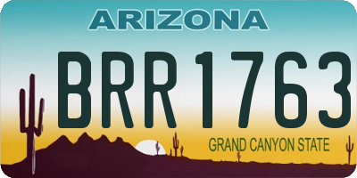 AZ license plate BRR1763