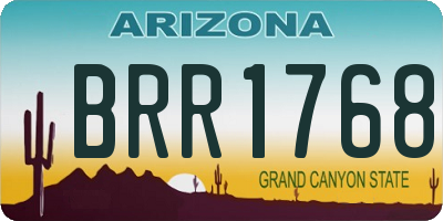 AZ license plate BRR1768