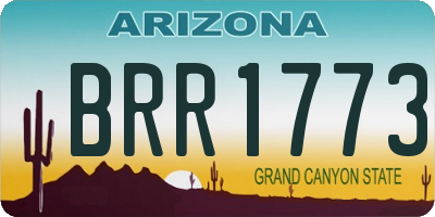 AZ license plate BRR1773