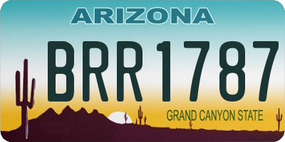 AZ license plate BRR1787
