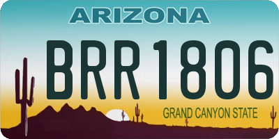 AZ license plate BRR1806