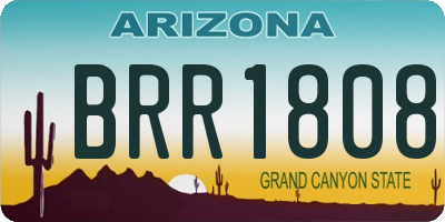AZ license plate BRR1808