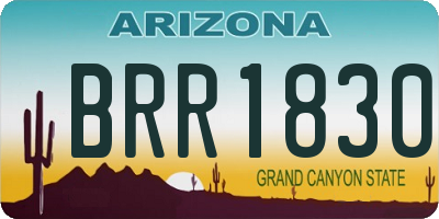 AZ license plate BRR1830
