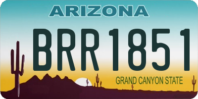 AZ license plate BRR1851