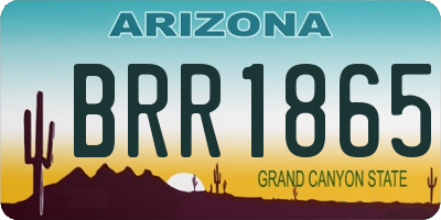 AZ license plate BRR1865