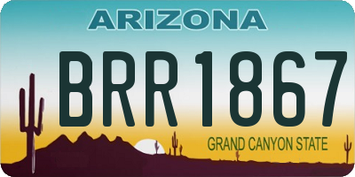 AZ license plate BRR1867