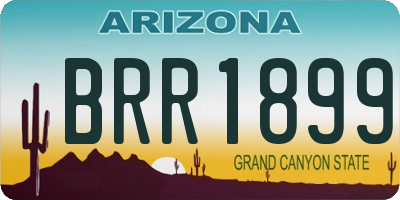AZ license plate BRR1899