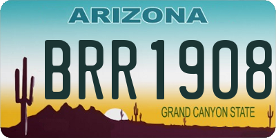 AZ license plate BRR1908
