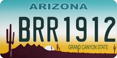 AZ license plate BRR1912