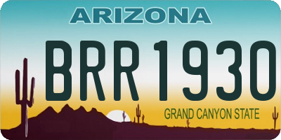 AZ license plate BRR1930
