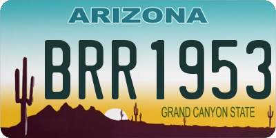AZ license plate BRR1953