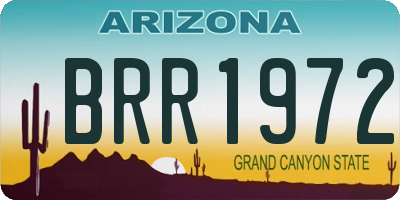 AZ license plate BRR1972