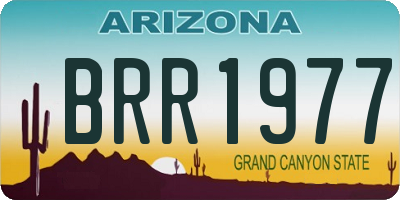 AZ license plate BRR1977
