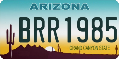 AZ license plate BRR1985