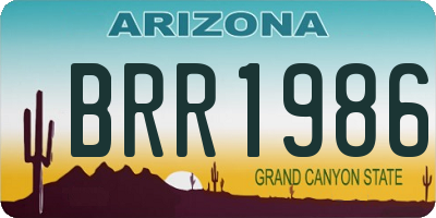 AZ license plate BRR1986