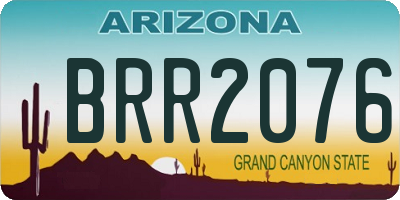 AZ license plate BRR2076