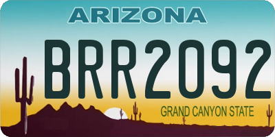 AZ license plate BRR2092