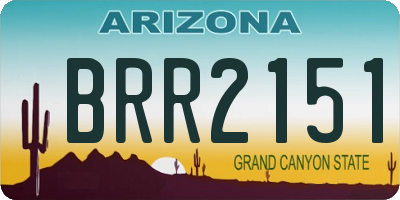 AZ license plate BRR2151