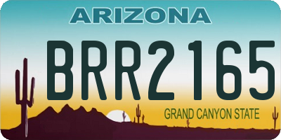 AZ license plate BRR2165