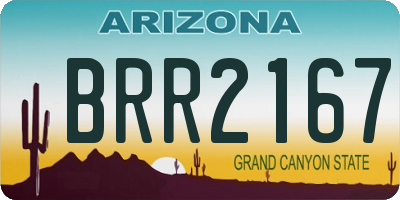 AZ license plate BRR2167
